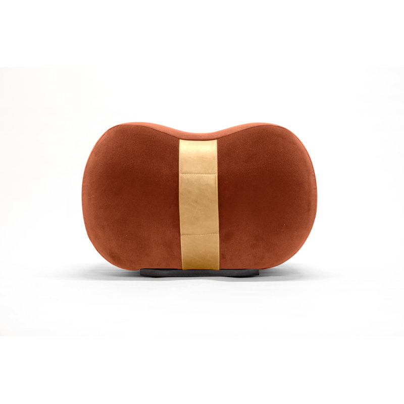 Milo Velvet Ottoman, Marmalade/Umber Velvet