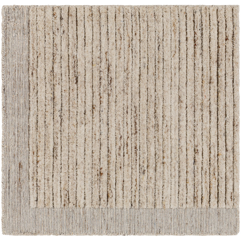 Yasmin Hand Loomed Striped Area Rug in Beige, Rectangle 12' x 15'