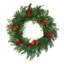 Couronne de Noël pré-illuminée de 61 cm (24 po) avec clochettes rouges et baies