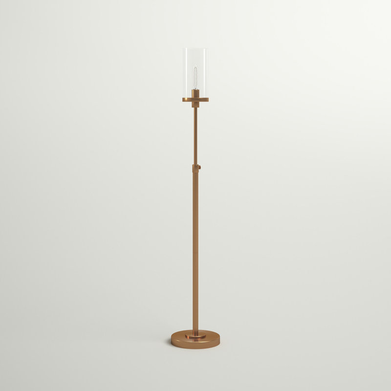 Lampe torchère sur pied 54,5 po Frieda, Laiton, Transparent