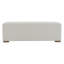Simple long tabouret rectangulaire blanc, salon, chambre à coucher, entrée, matériau de peau, base silencieuse, palette de couleurs à faible saturation, dimensions ergonomiques, trépied en bois massif stable