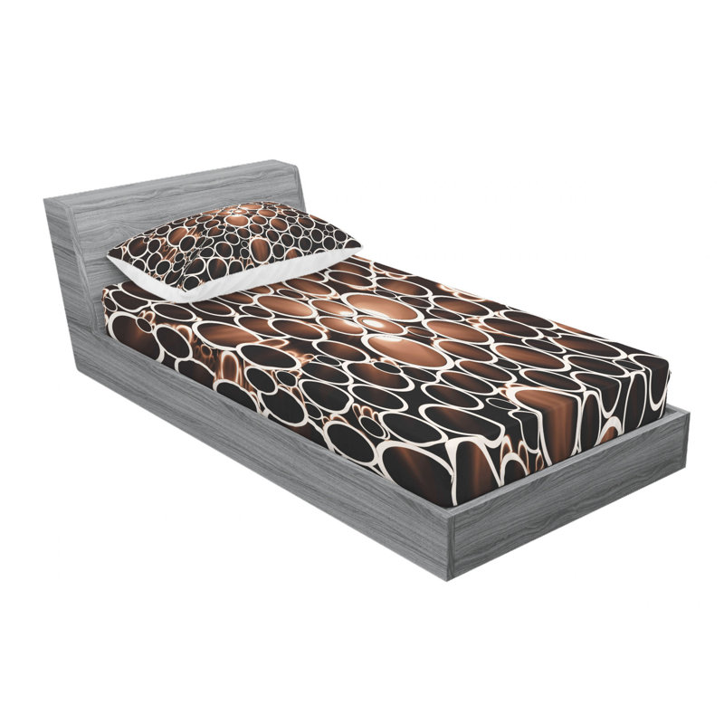 Microfiber Geometric Sheet Set, Twin Sheet Set with Fitted Sheet