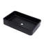 Lavabo de salle de bain rectangulaire en céramique noire 24 po x 16 po - Conçu pour la salle de bain, le restaurant et le bureau