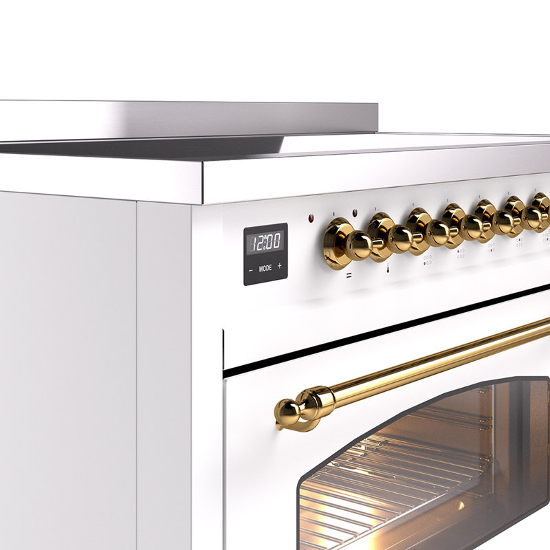 ILVE Nostalgie II 48 in Induction Range, White/Brass