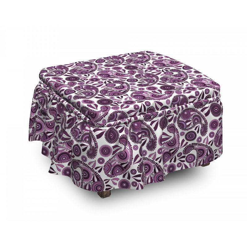 Housse pour repose-pieds floral feuille