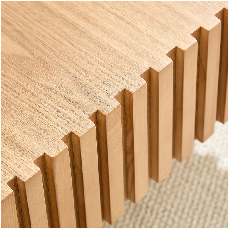 Table basse carrée 31,5 pouces Modern Handcraft, Naturel, H 13,78 po x L 31,5 po x l 31,5 po
