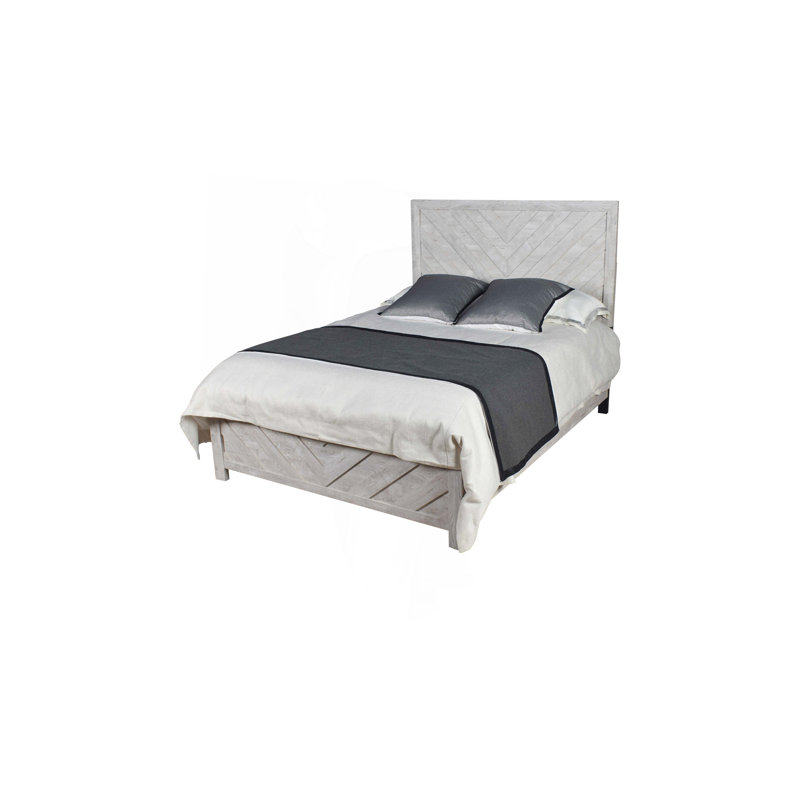Grand lit de style moderne en bois naturel
