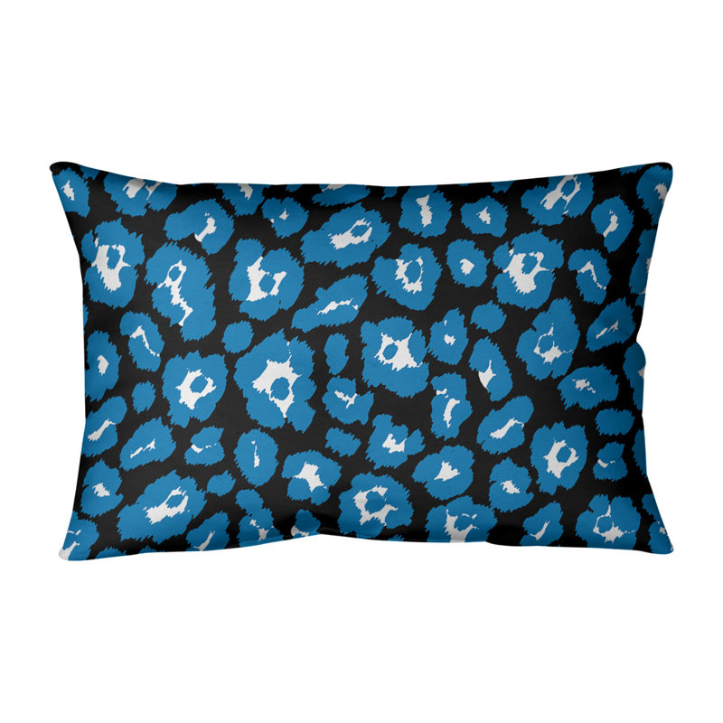 Housse de coussin de football rectangulaire Detroit, Polyester sergé, Noir et blanc