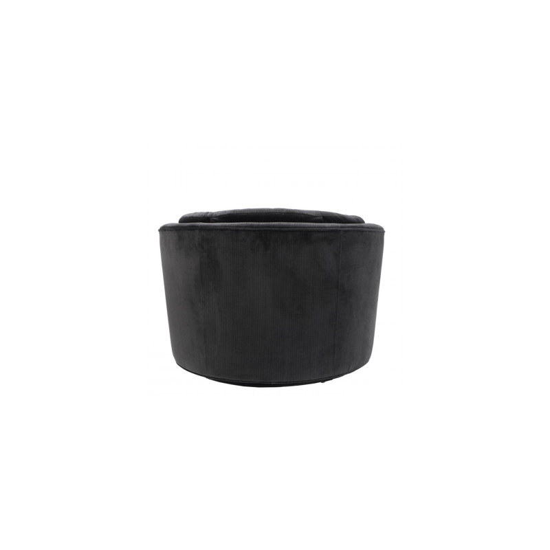 Recla Barrel Chair, Bolard Black Rayon/Viscose