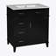 Meuble-lavabo de 30 pouces avec lavabo en céramique, tablette réglable, porte à fermeture en douceur et trois tiroirs à fermeture en douceur