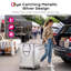 Sac à provisions à roulettes Byootique de 51 cm (20 po) sur 5 roues, idéal pour les voyages | Capacité de charge : 30 kg (66 lb), imperméable, en PU, réutilisable, avec poignée, pour le linge, les déménagements, argent-1846437630