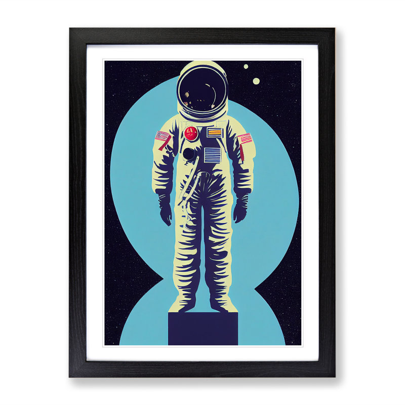 XV1022-2638X Magnificent Astronaut - Single Picture Frame Print, Black, 46cm H x 34cm W x 2cm D