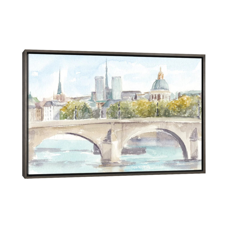 "Français Bridge Study I" par Ethan Harper, reproduction d’art, Pas de tapis, Toile avec cadre gris foncé