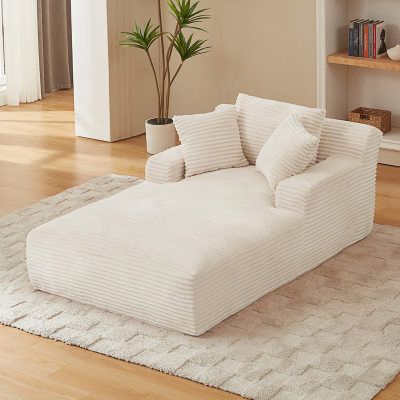 Chaise longue surdimensionnée, canapé rembourré moderne, Blanc