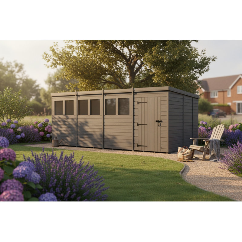 Sheda R W Total Sheds 18x8 PENT COMPOSITE SHED | Wayfair.co.uk