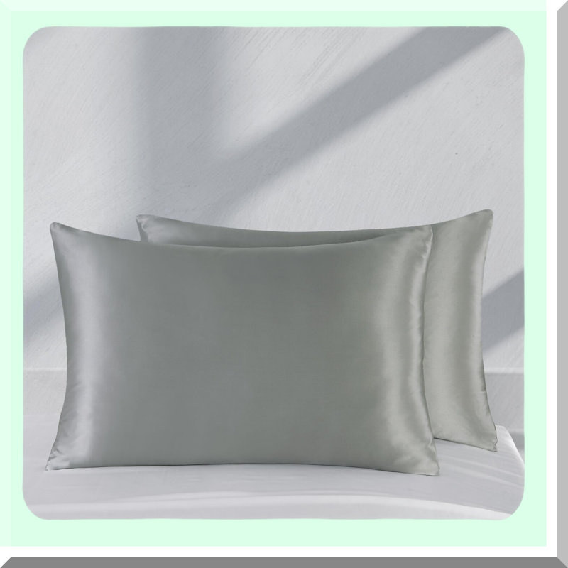 SilkLux Hair-Safe Pillowcase - 100% Mulberry Silk, Hidden Zipper, Soft & Durable, Grade 6A, Gift Box Included - 20"x26" Grey Case