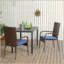 Chaises de salle à manger empilables en rotin avec coussins, ensemble de 2 chaises de patio en osier avec accoudoirs et dossier pour terrasse, terrasse-11135525