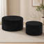 Ensemble de 2 poufs cylindriques rembourrés pour une assise et un repose-pieds flexibles-1640018551
