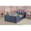 Lit plateforme tapissier simple avec coussin en lapin, lit pour enfants avec rails latéraux amovibles, gris (date d’arrivée prévue le 2025/1/15)-954394810
