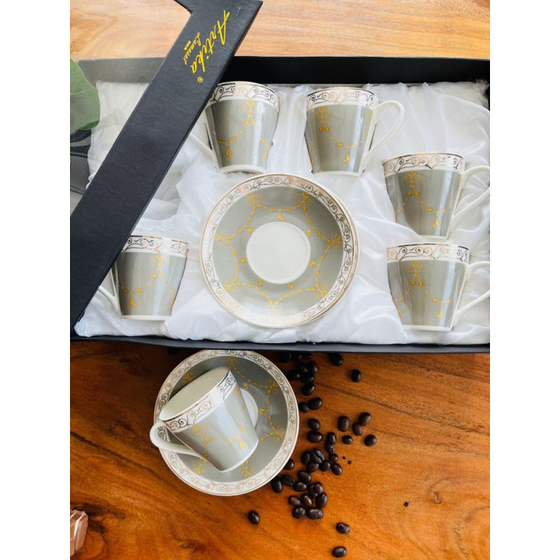 Ensemble de 6 tasses à espresso et soucoupes