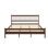 Lit très grand style traditionnel avec tête et pied de lit, lit en bois de pin avec cadre de lit renforcé, noyer