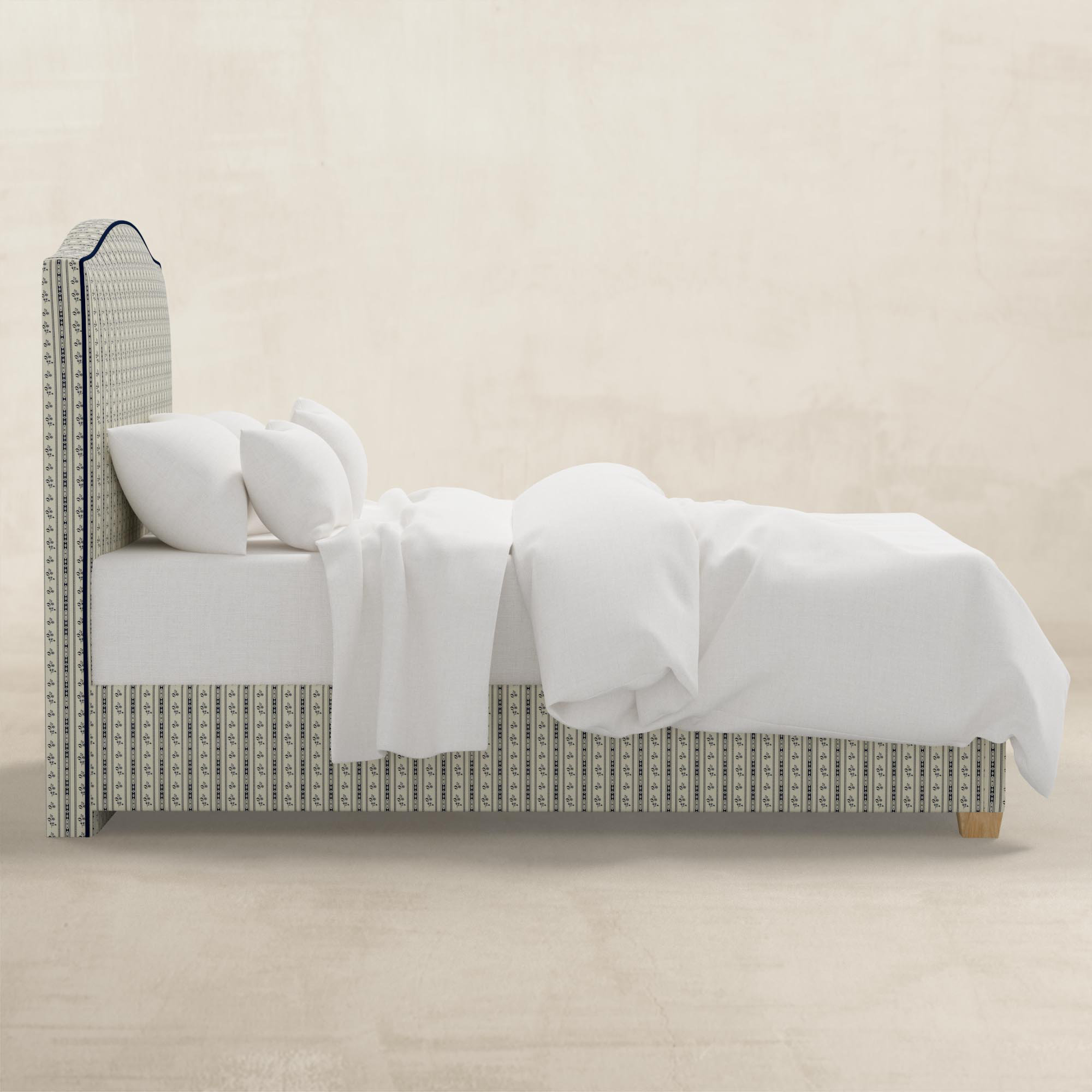 Upholstered Bed, Navy , Twin