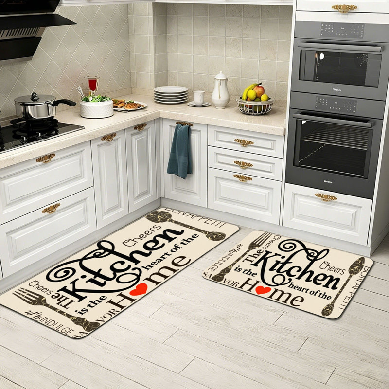 Tapis de cuisine orné 2 pièces The Kitchen Is Heart Of Home Traditional Home Decor