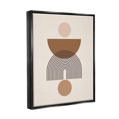 «Ivy Bronx Brown & Beige Shapes», art encadré sur toile flottante par LSR Design Studio