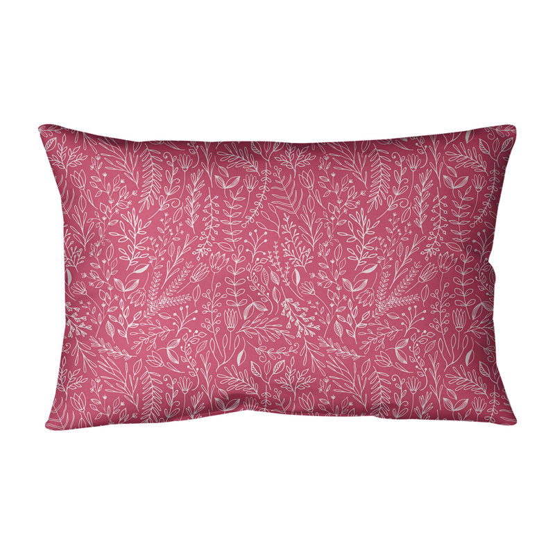 Coton rectangulaire Katelyn Elizabeth Ditsy, Bourre en polyester, Rouge / blanc
