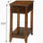 Walnut Accent Table with Bottom Shelf