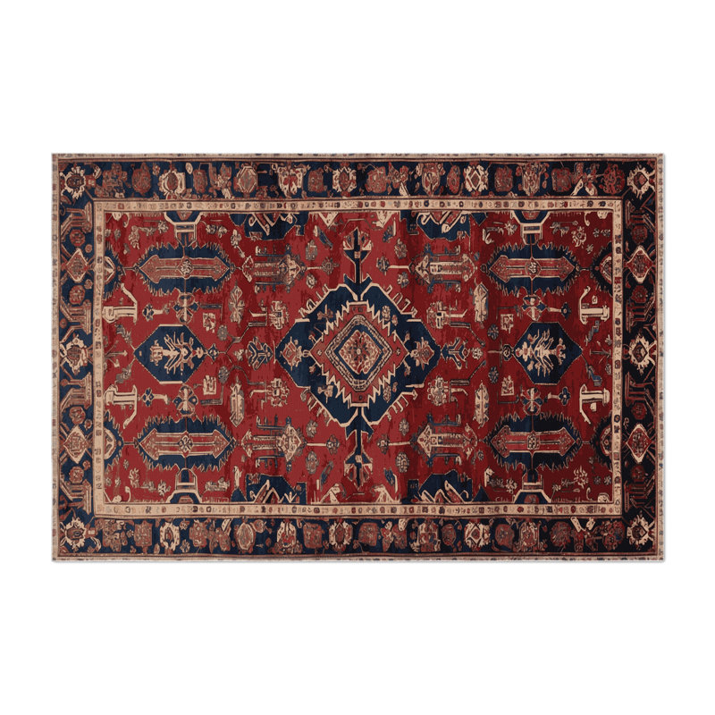 Tapis d'intérieur et d'extérieur brun Persian, Rectangle 9 pi x 12 pi
