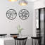 Trois pièces de décoration murale avec cadre floral rond en métal noir, fabriqué à partir de métal de qualité, effet visuel 3D par découpe, épaisseur de 0,08 pouce pour la résistance à la déformation, pré