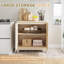 Armoire d'appoint 2 portes avec façades cannelées et tablette réglable