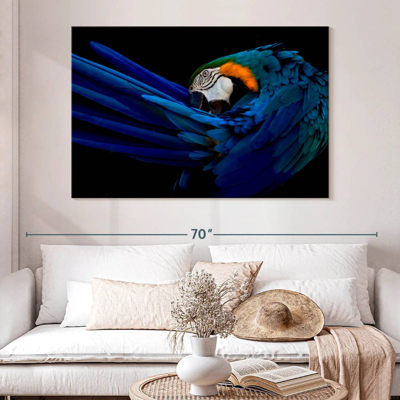 Majestic Macaw, 34" H x 51" W