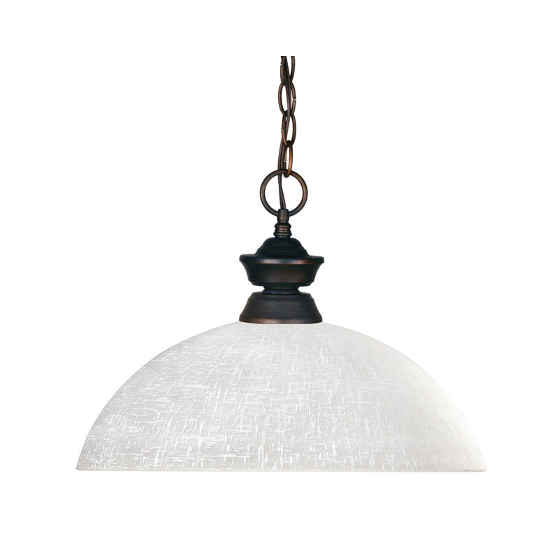 Chevelle 1 - Light Bronze Single Pendant, White Linen