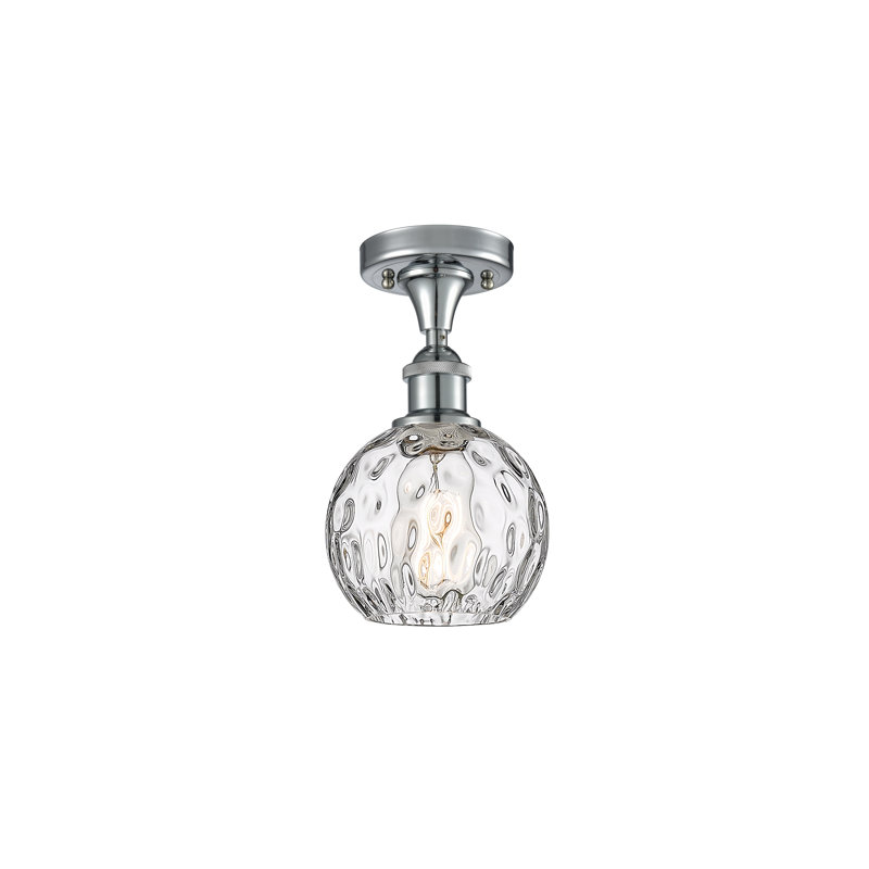 Plafonnier semi-encastré 1 lumière 8 po Cindi, DEL, H 11 po x l 6 po x P 6 po, Chrome poli