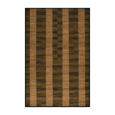 Machine Washable Checkered Brown Area Rug