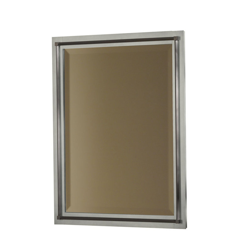 Rook Industrial Beveled Accent Mirror, Sterling