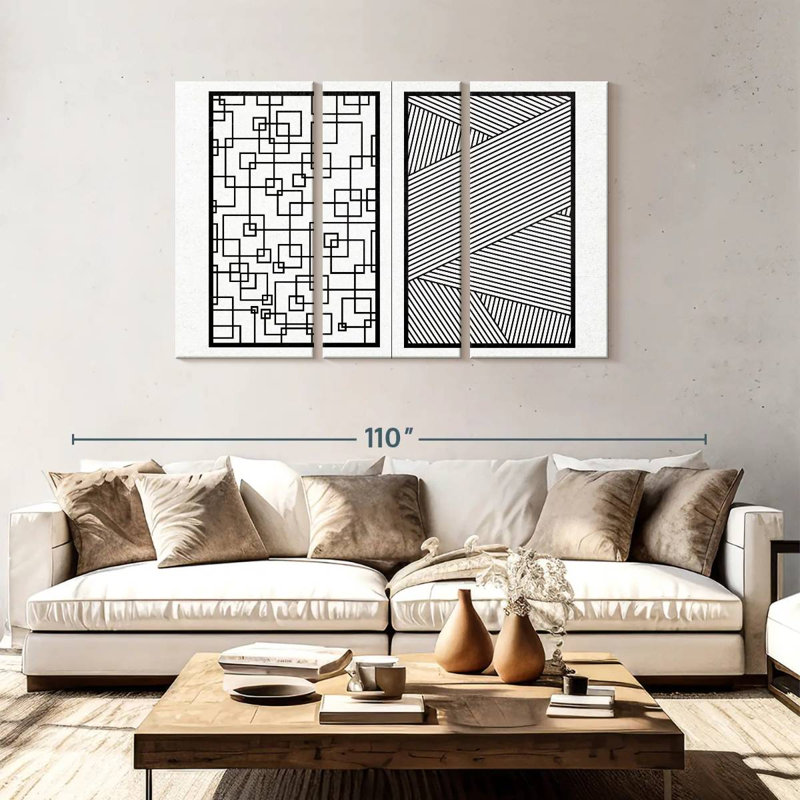 Avery Digital Abstract II BW, 48" H x 74" W