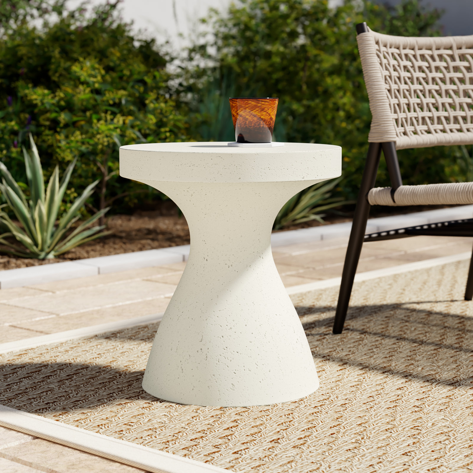 Dodger Concrete Side Table, Textured White