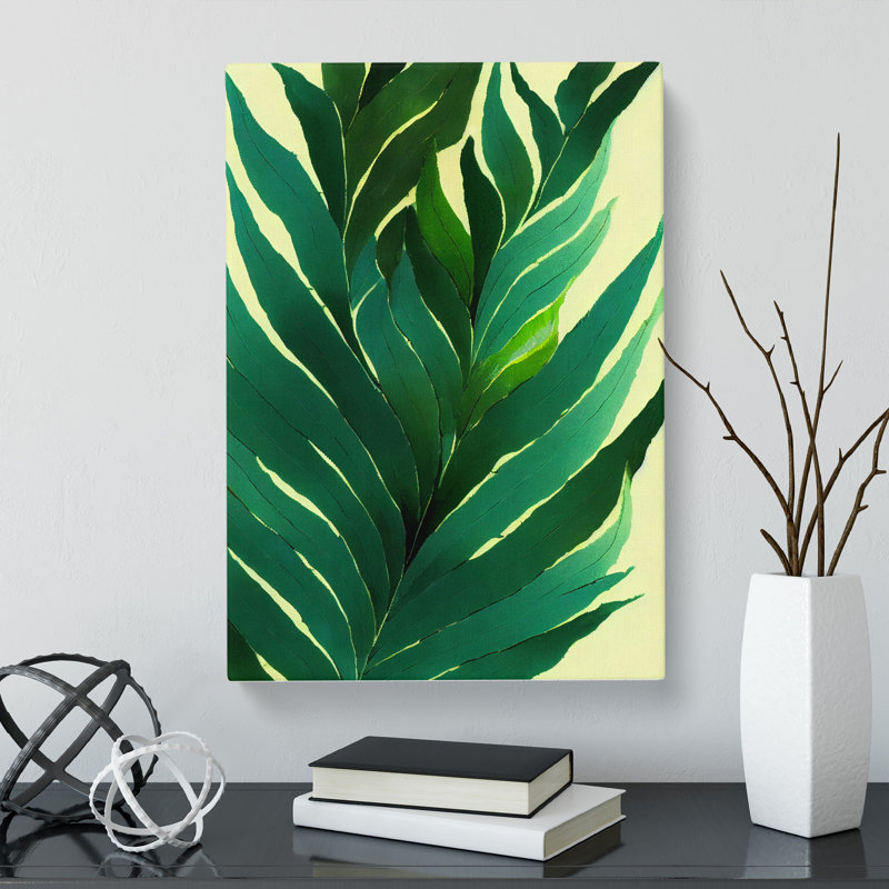 Linthicum Fern Leaf Design - Wrapped Canvas Print, 50cm H x 35cm W x 3cm D