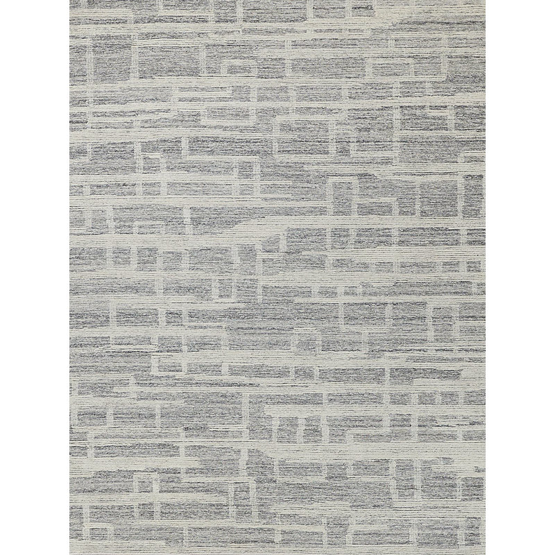 Park City Hand Tufted Geometric Area Rug in Gray/Ivory, Rectangle 10' x 14'