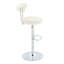 Ensemble de 2 chaises de bar réglables rembourrées en velours doux avec pieds chromés argentés-1275028378