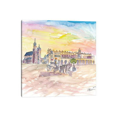 Krakow Poland Marketplace With Cathdral By Markus & Martina Bleichner - Wrapped Canvas Art Prints by Markus & Martina Bleichner - Wrapped Canvas Gallery-Wrapped Canvas Giclée
