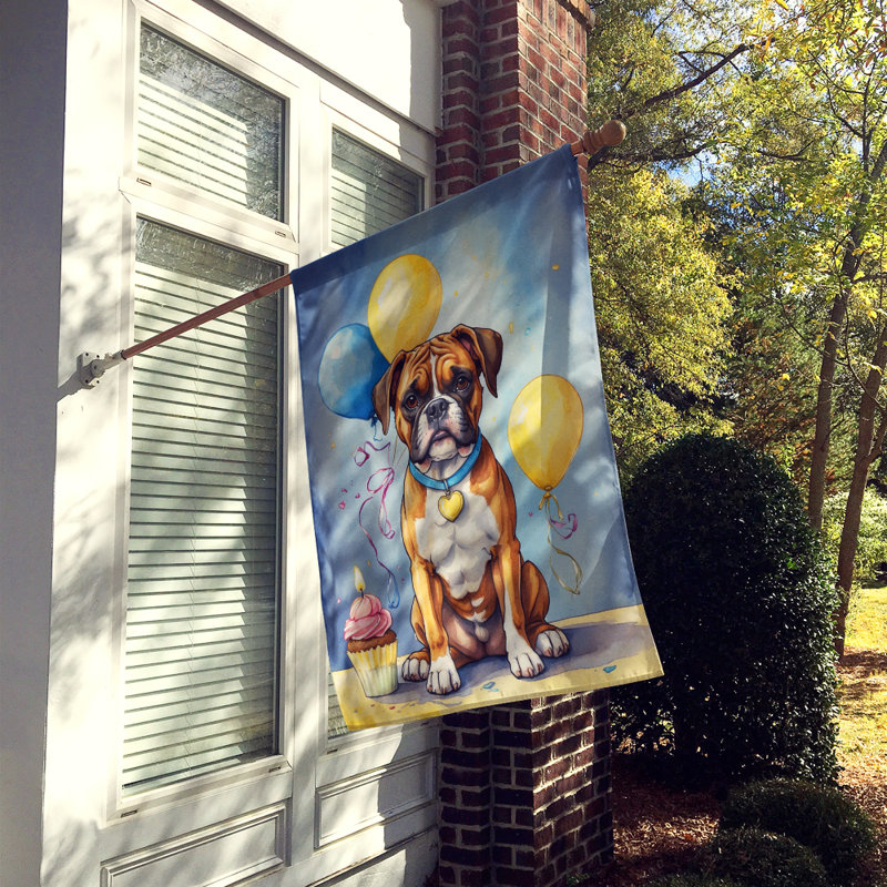 Drapeau «Happy Birthday House», Boxer brun