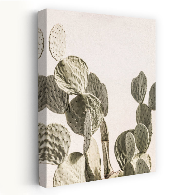 Art contemporain contemporain avec cactus, H 60 po x l 40 po