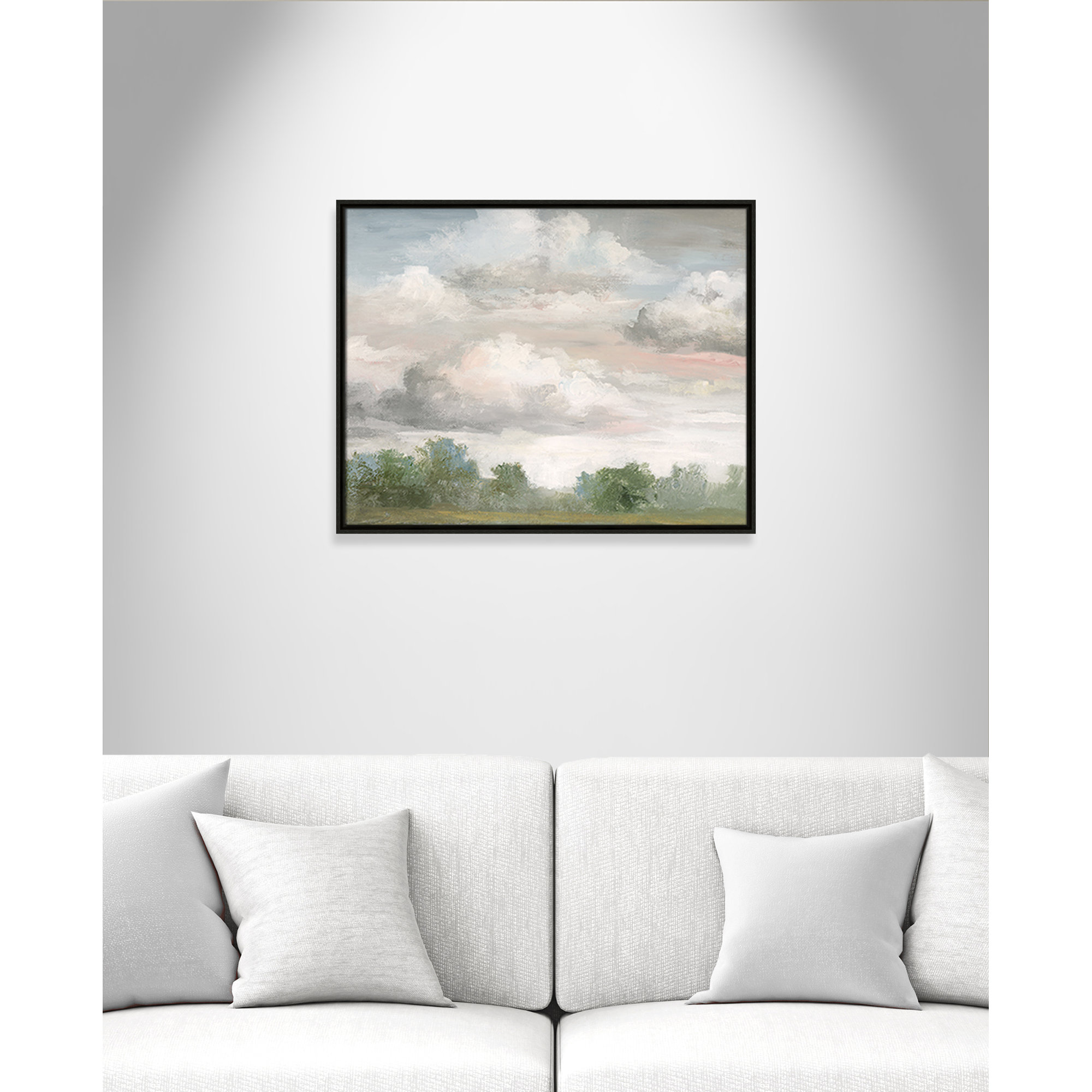 Pastel Morning Sky Framed On Canvas by Nan Print, 23.5" H x 29.5" W x 2" D, Espresso Framed