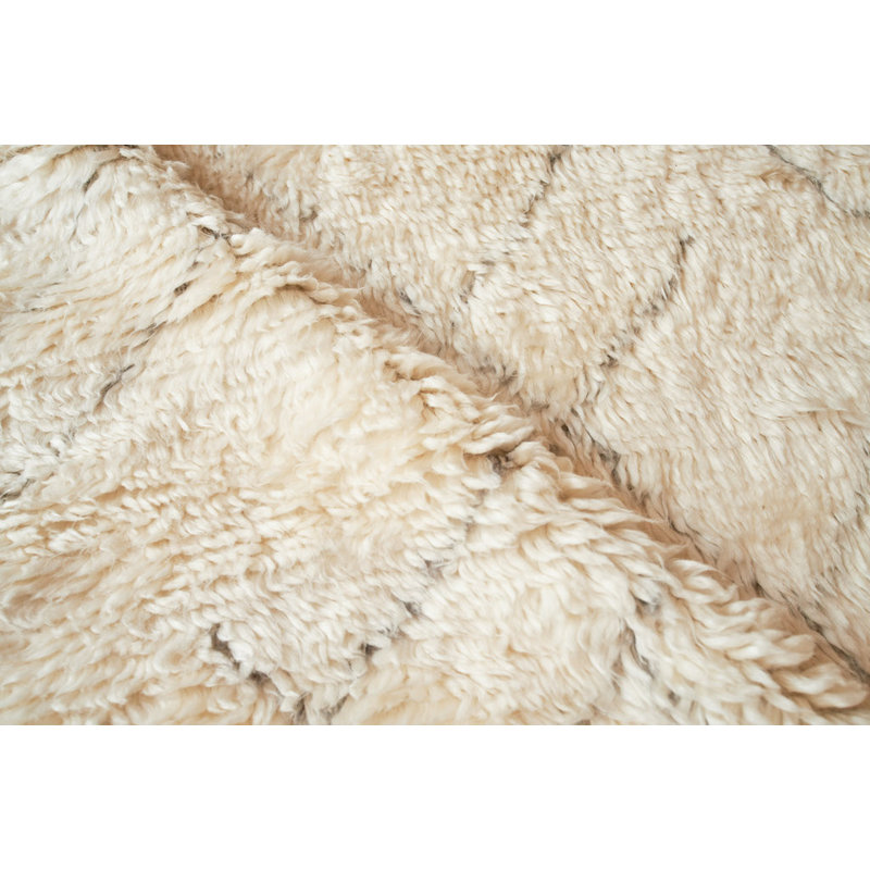 Moroccan Chevron Hand-Knotted Wool Ivory/Charcoal Area Rug, Rectangle 8' x 10'