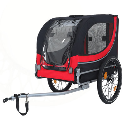 2-in-1 Pet Bike Trailer and Stroller for Small Dogs, Weather-Resistant and Highly Visible