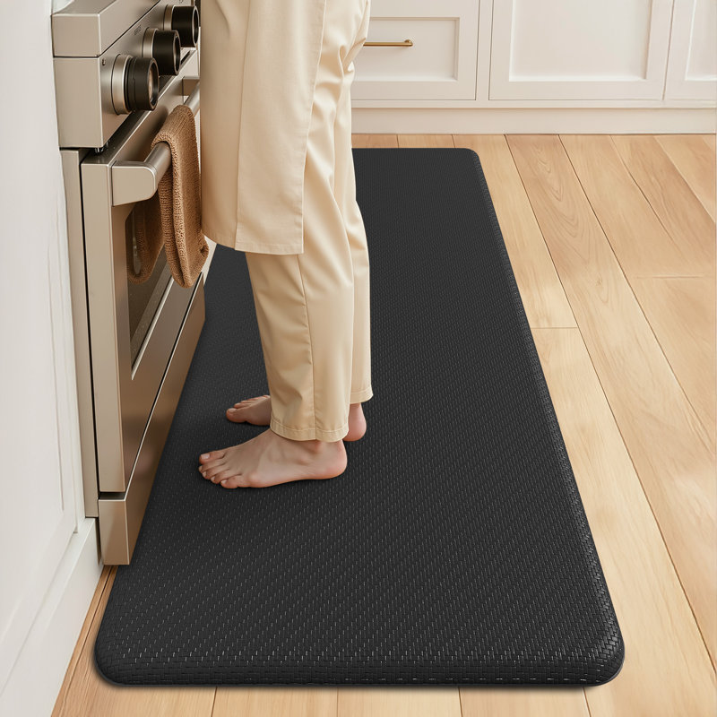 Anti-Fatigue Non-Skid Kitchen Mat, Runner 1'8" x 5'11", Black
